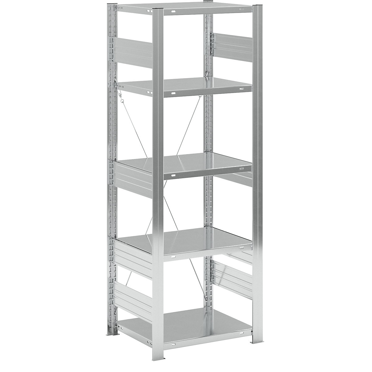 Összedugaszolós raktári állvány, horganyzott, nehéz kivitel – eurokraft pro