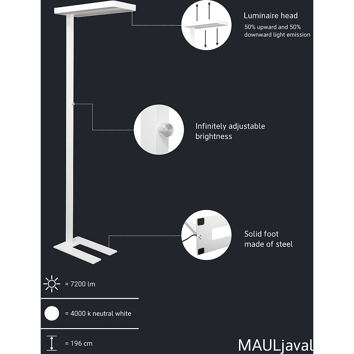 Lampe à diodes LED sur pied MAULjaval – MAUL (Illustration du produit 7)-6