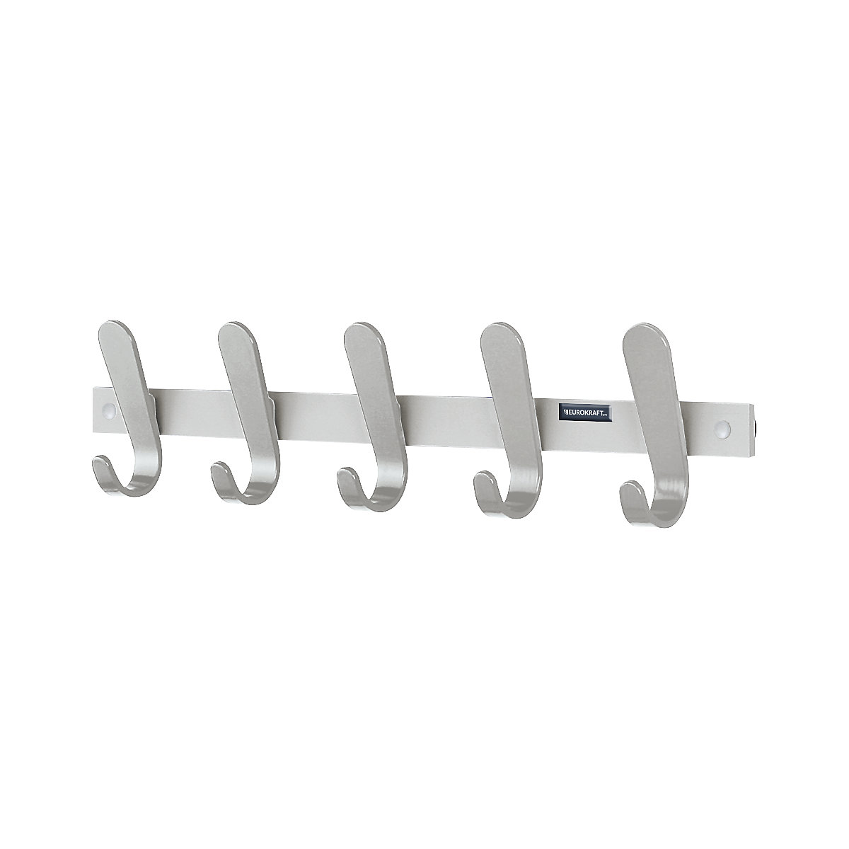 Portemanteau mural – eurokraft pro, 5 patères pour manteaux, h x l x p 130 x 600 x 60 mm, lot de 2, coloris patères argent-0