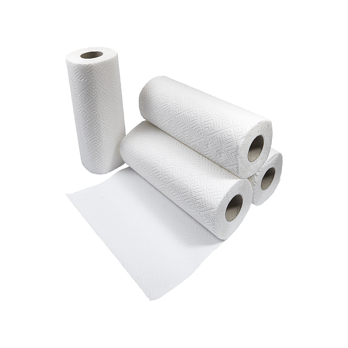 Essuie-tout, lot de 4 rouleaux, cellulose, blanc, 3 plis, blanc, L x l 260 x 200 mm, à partir de 5 lots-0