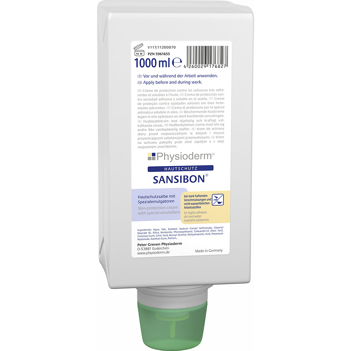 Produit nettoyant pour les mains / pommade de protection cutanée SANSIBON®