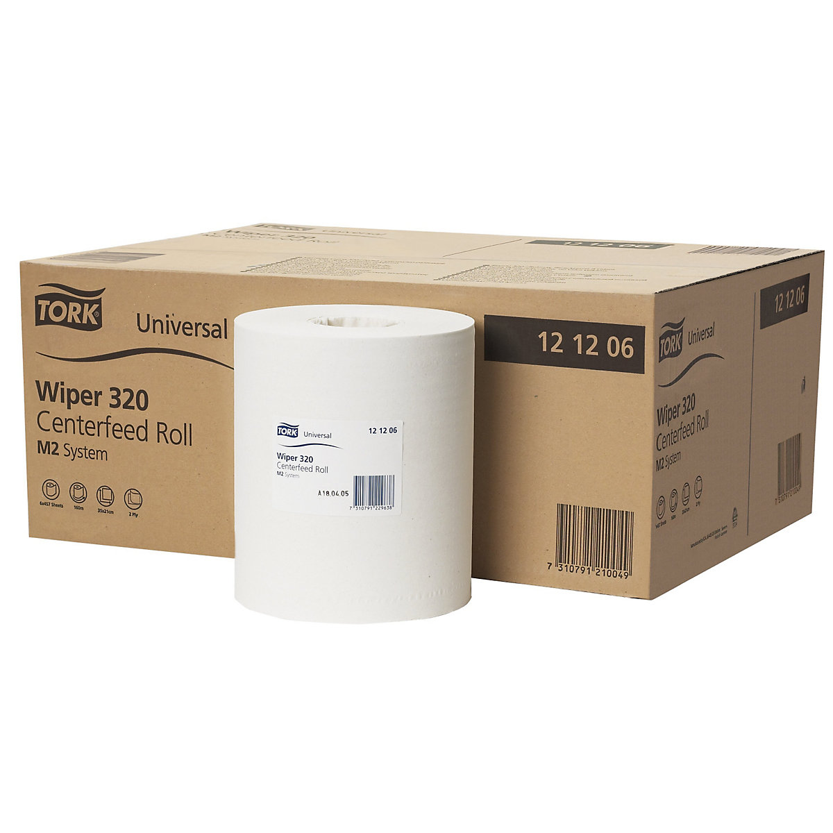 Serviettes papier standards à déroulement interne – TORK, 2 plis, blanc, lot de 6 rouleaux, qualité universelle, prédécoupé-0