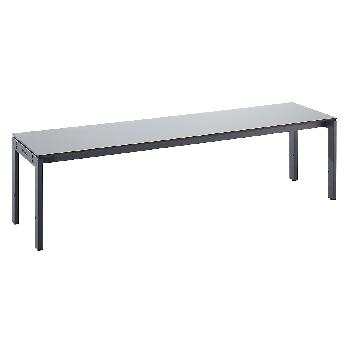 Banc de vestiaire, simple face – Wolf, plaque de stratifié HPL, gris clair, longueur 1500 mm-0