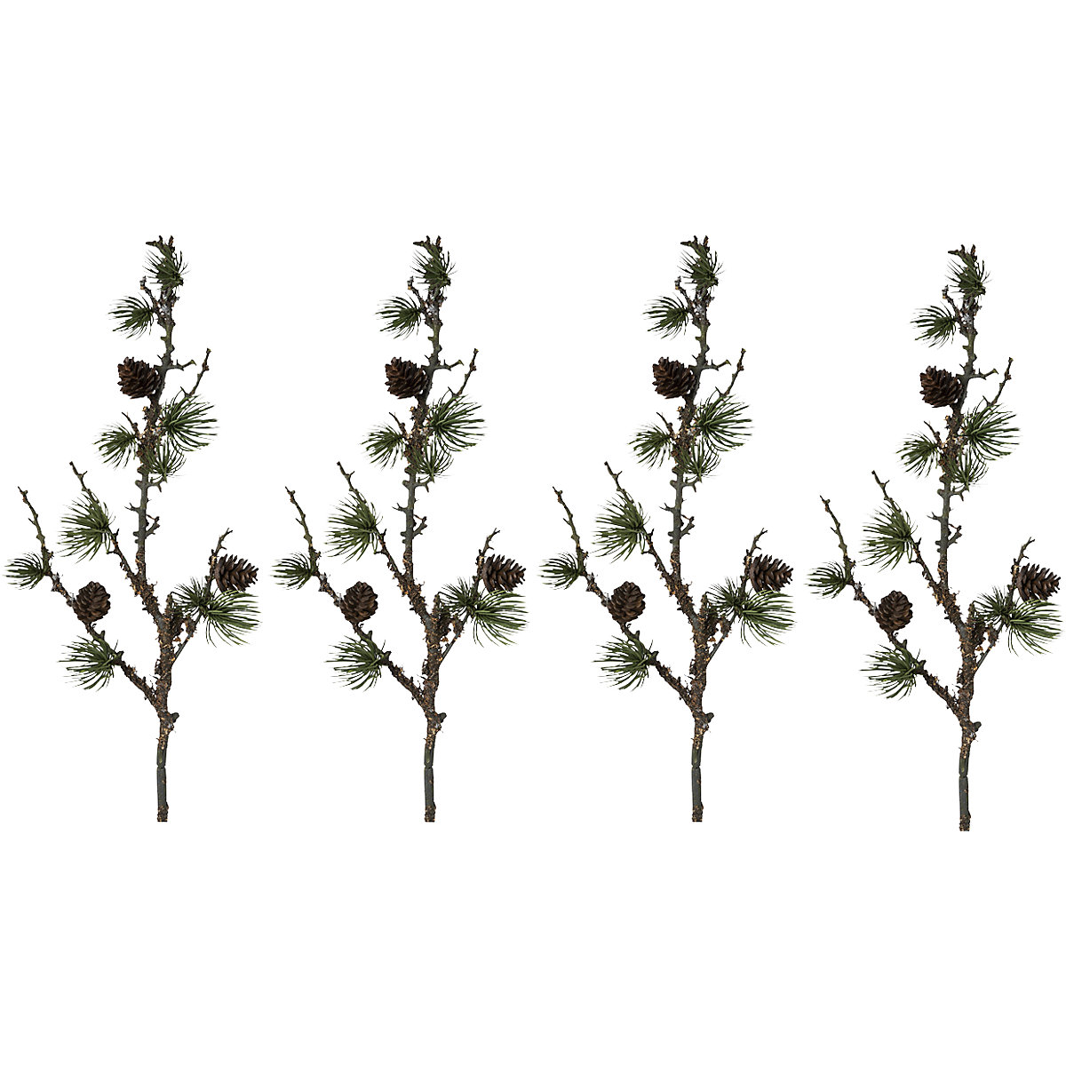 Branche de cèdre avec cônes et lichen, lot de 4, hauteur h.t. 570 mm-0