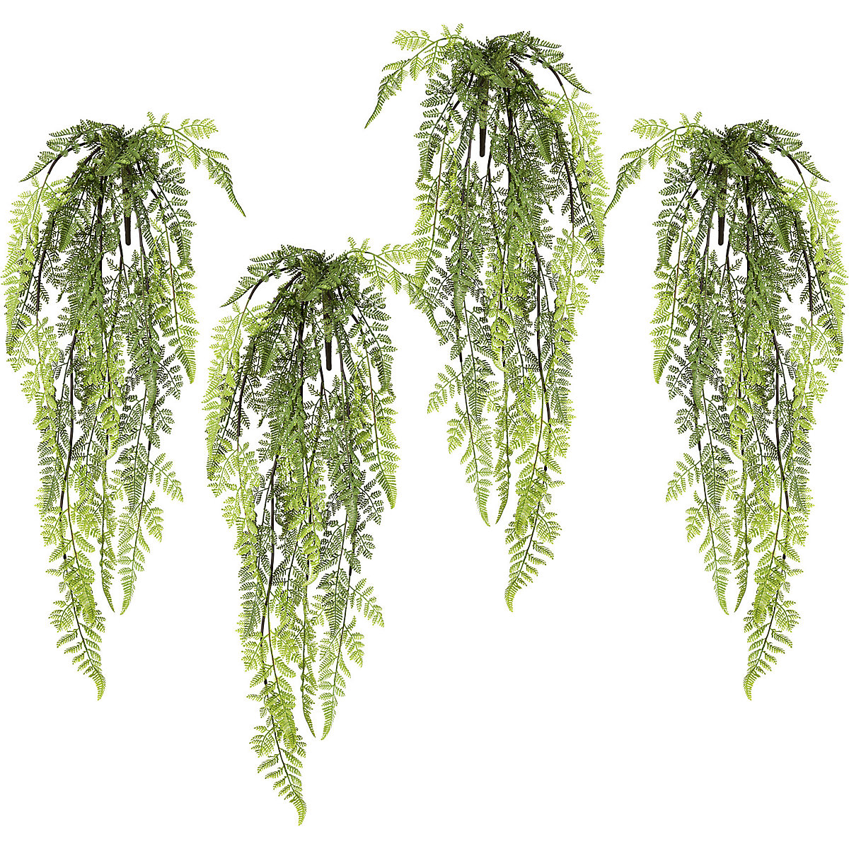 Buisson suspendu de fougère, lot de 4, longueur 840 mm, vert-0