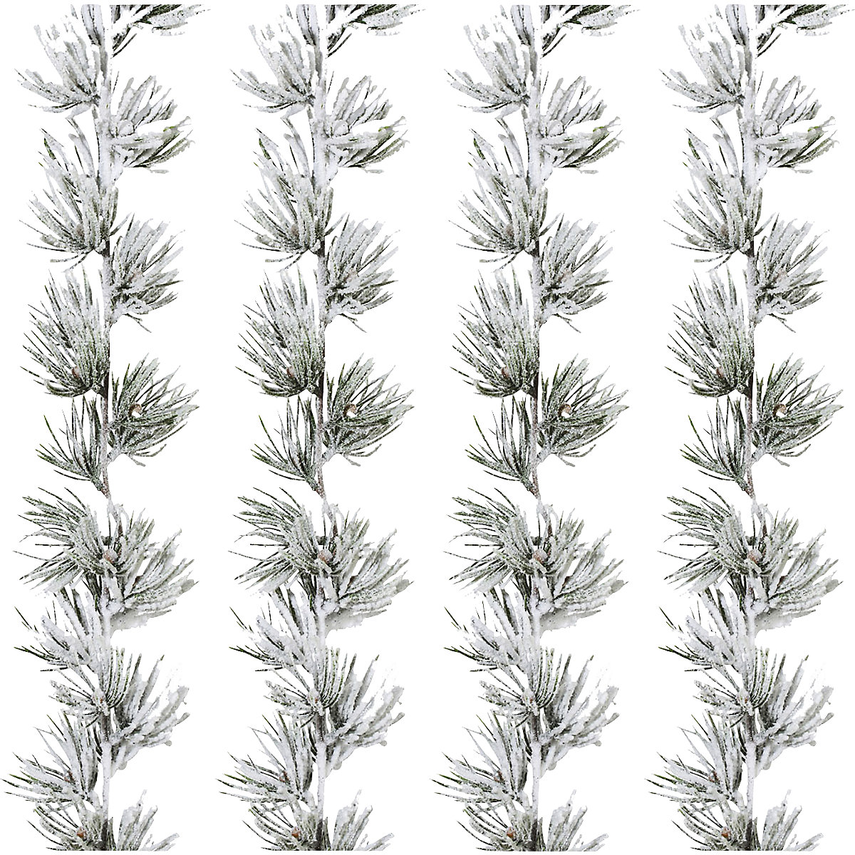 Guirlande de pin enneigée, vert, lot de 4, longueur 1800 mm-0