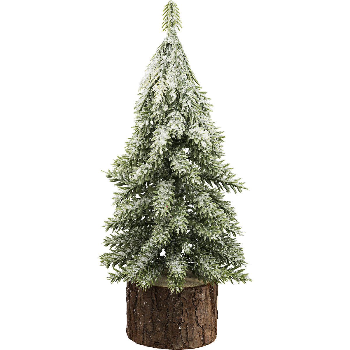 Petit sapin sur pied en bois, aspect givré (Illustration du produit 2)-1