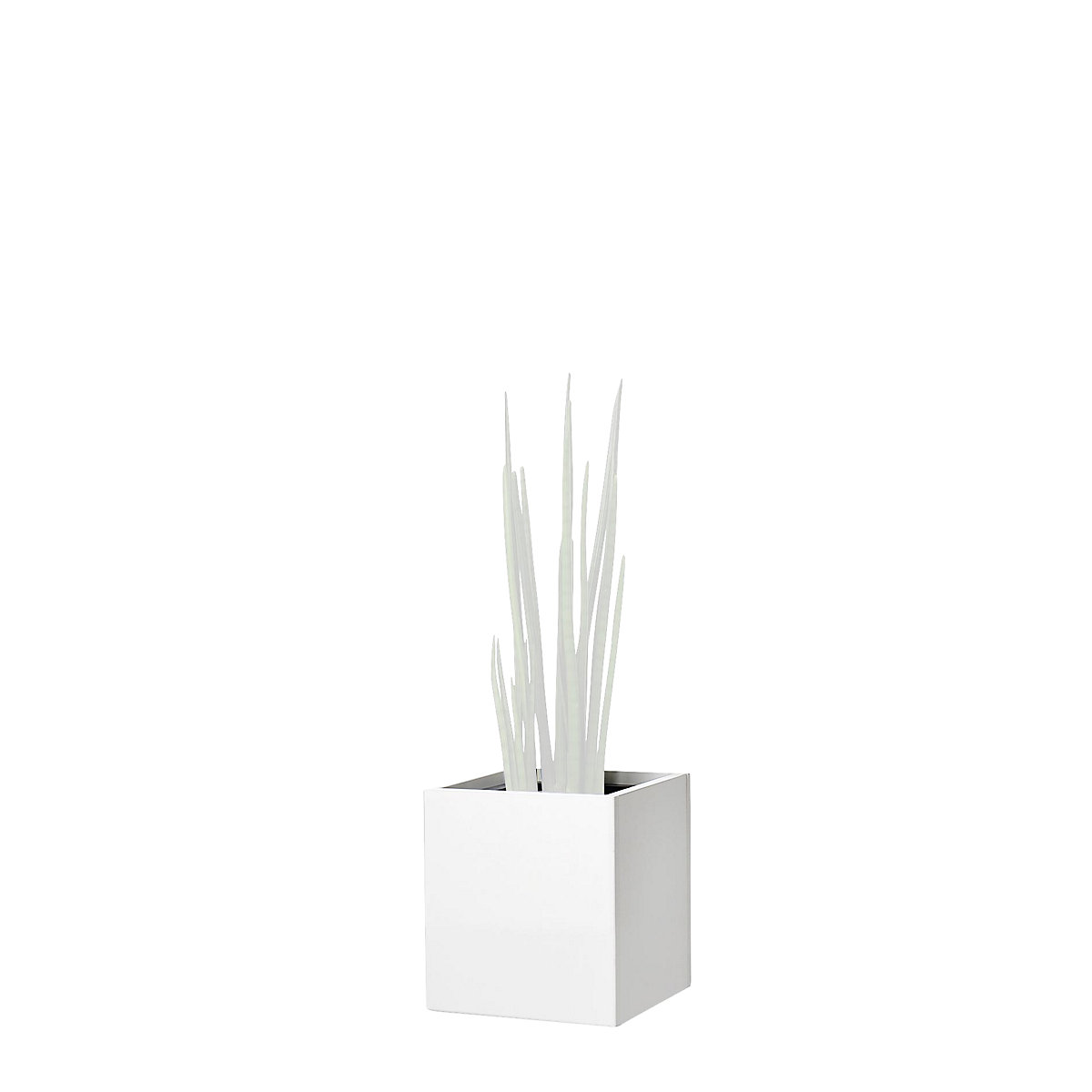 Pot à plantes, à hauteur des genoux, pour 1 plante, blanc cassé-0