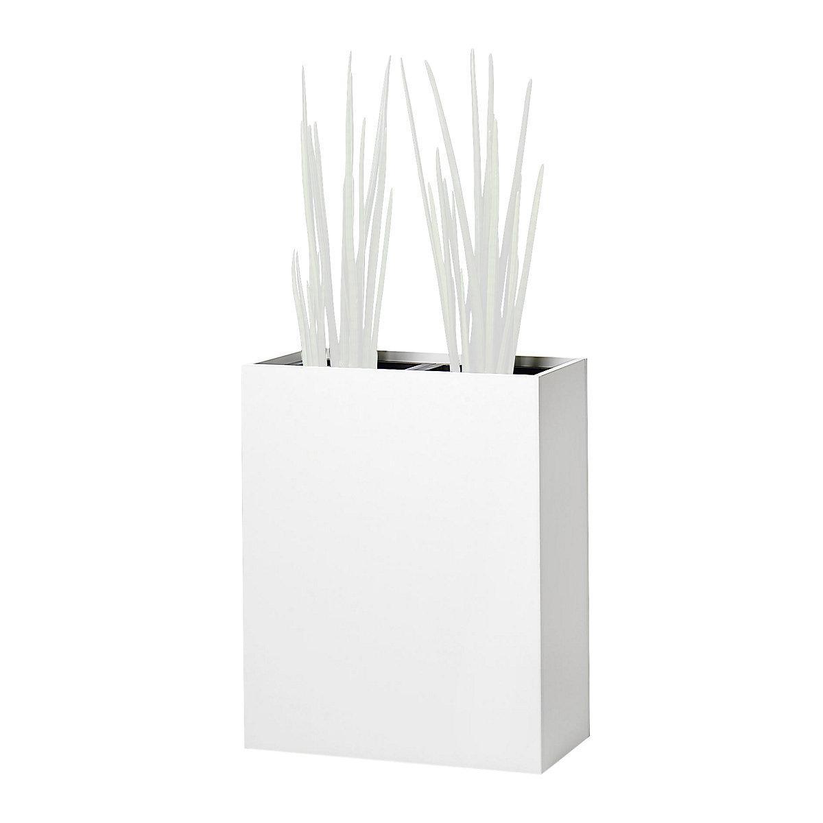 Pot à plantes, à hauteur des hanches, pour 2 plantes, blanc cassé-0