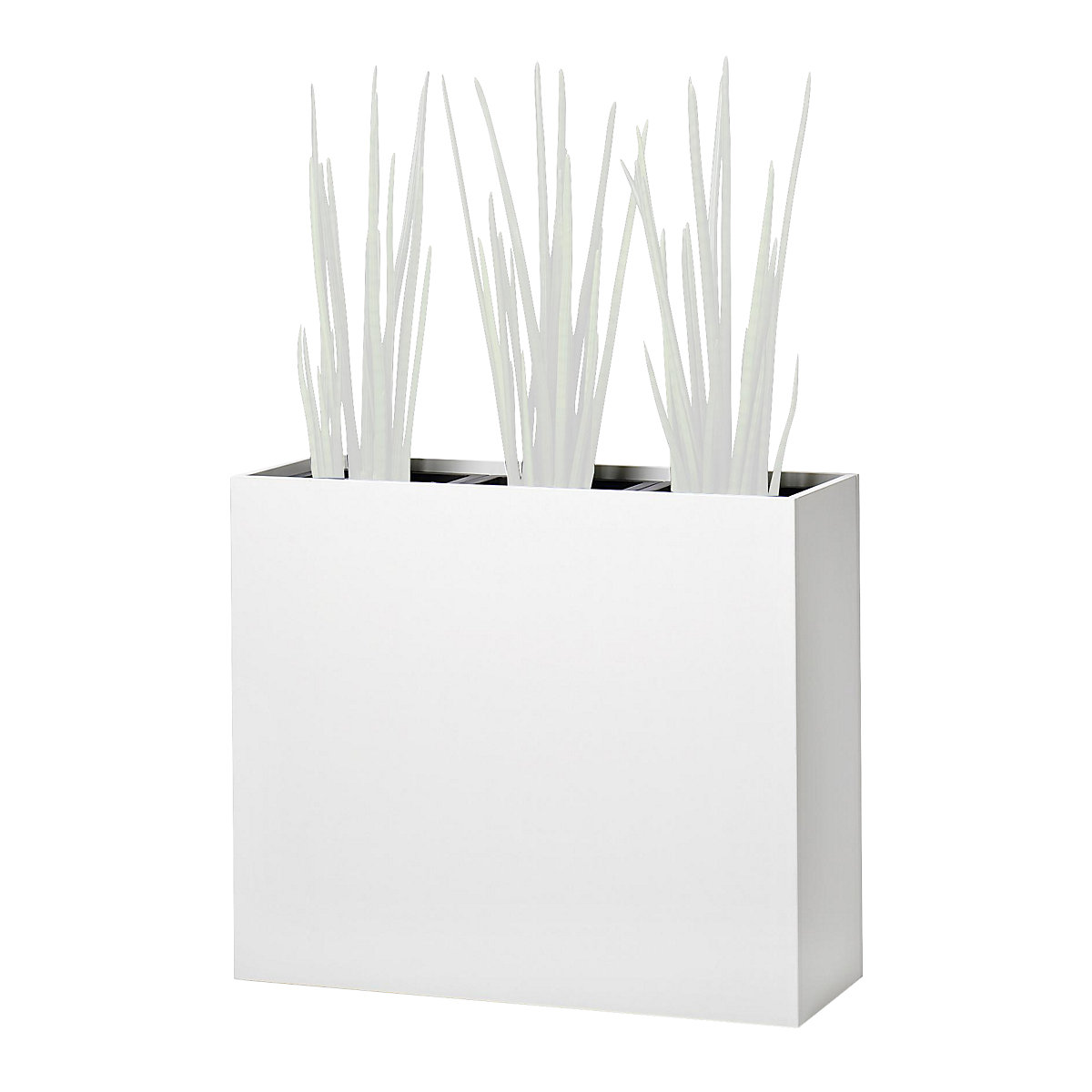 Pot à plantes, à hauteur des hanches, pour 3 plantes, blanc cassé-0