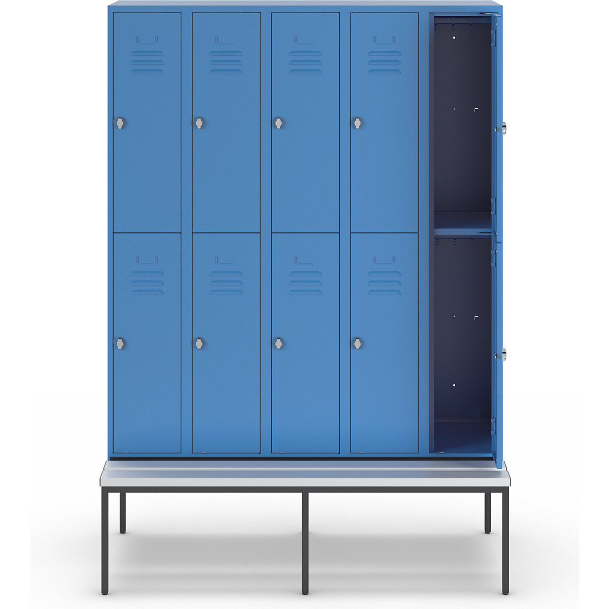 Vestiaire à deux étages Berlin 2 avec banc – Wolf (Illustration du produit 3)-2