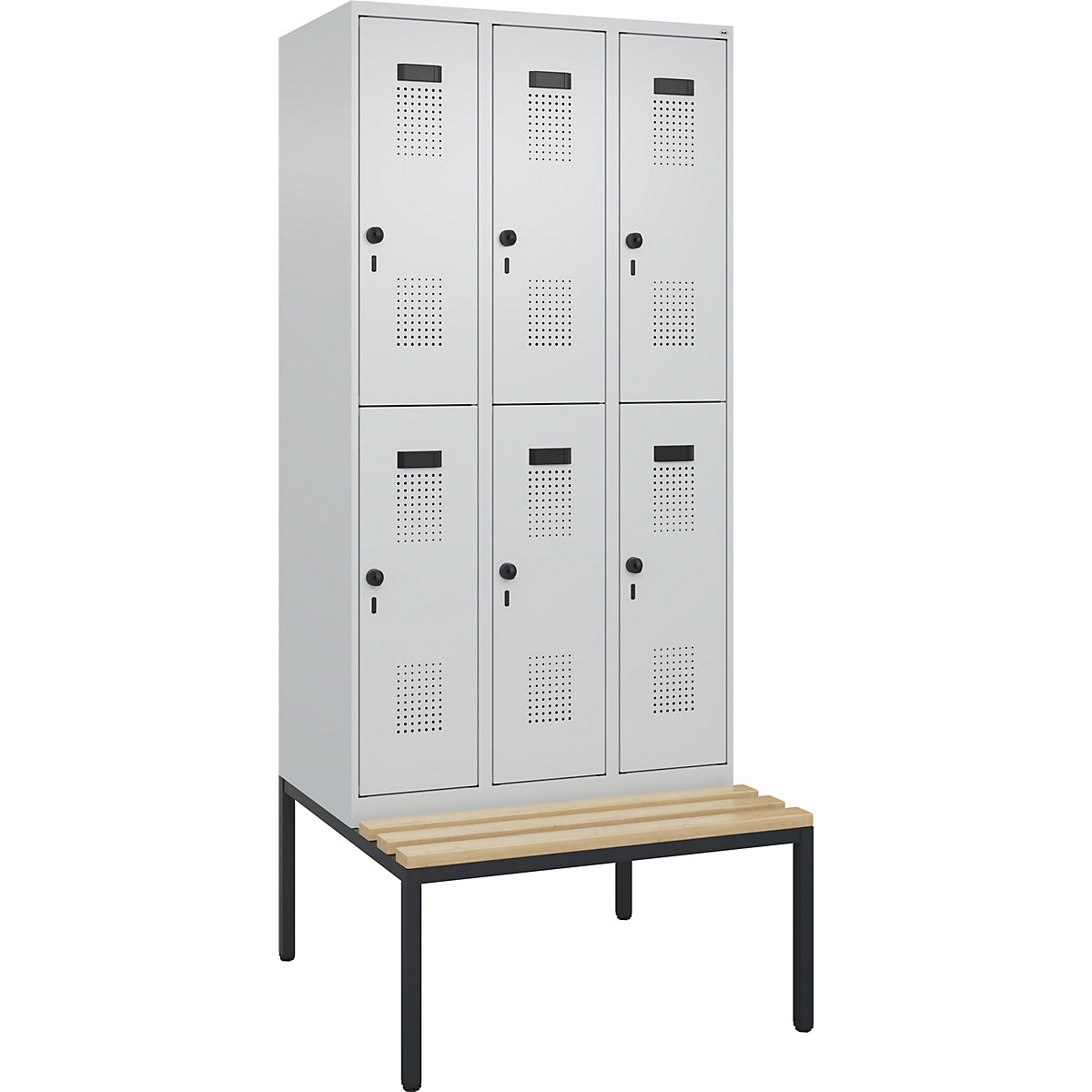 Vestiaire à deux étages Evolo PLUS avec banc (Illustration du produit 2)-1