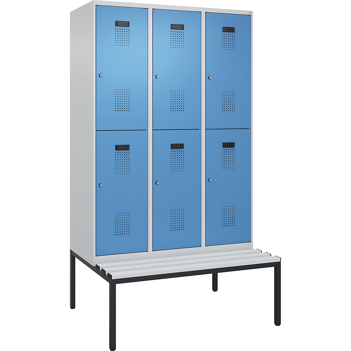 Vestiaire à deux étages Evolo PLUS avec banc (Illustration du produit 2)-1