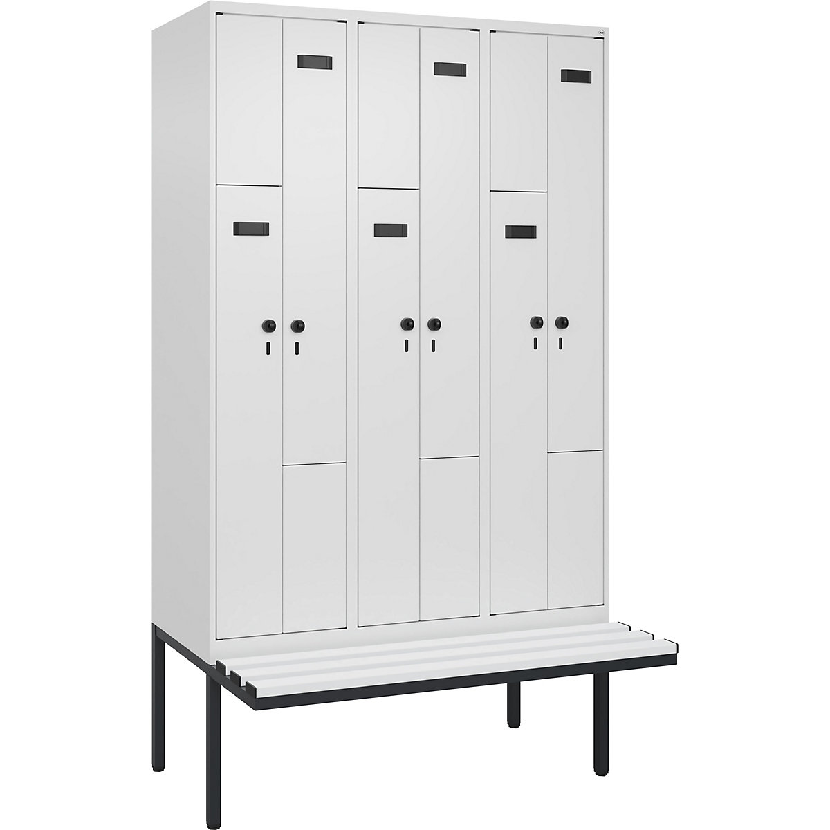 Vestiaire à portes en Z Evolo PLUS avec banc (Illustration du produit 2)-1
