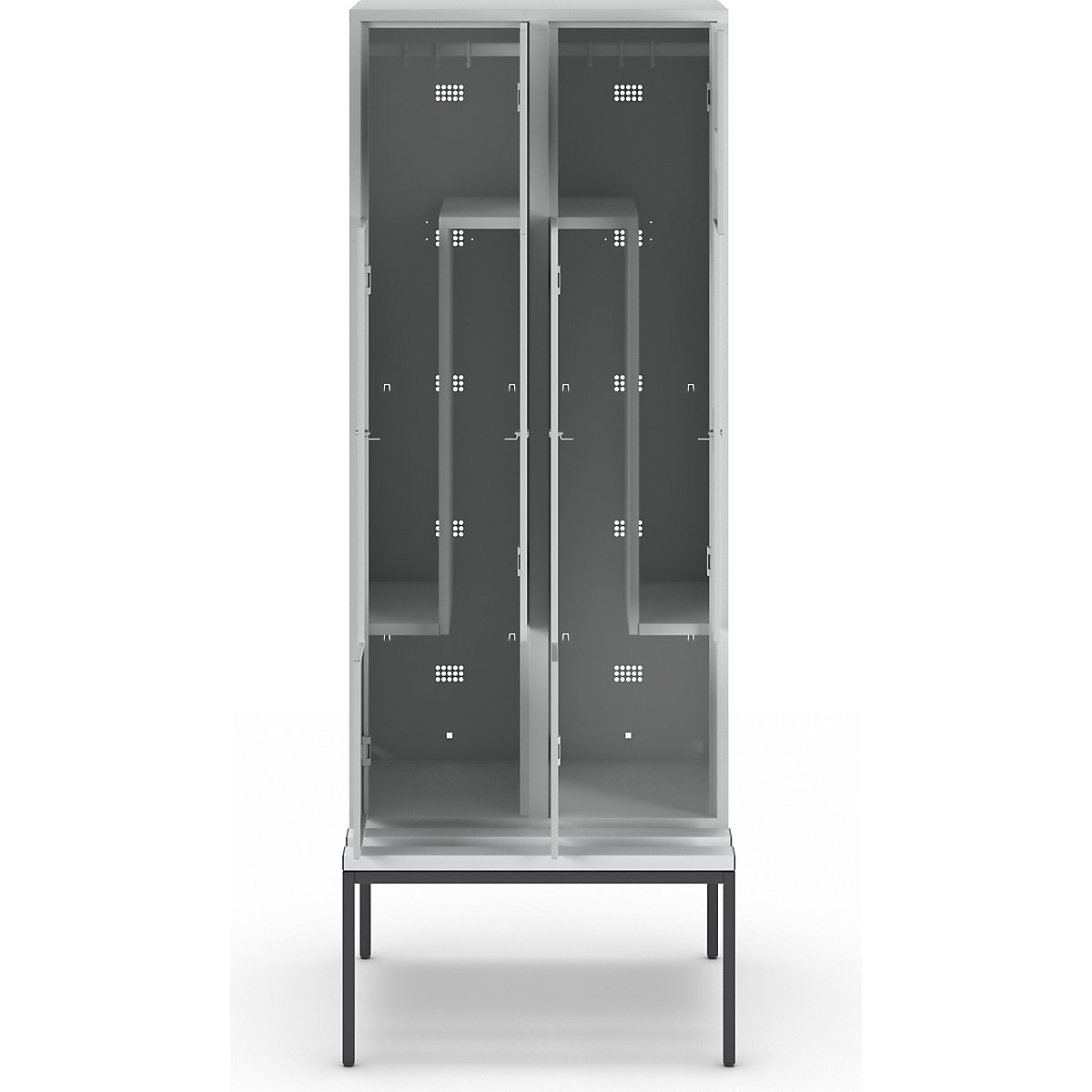 Vestiaire à portes en Z München avec banc – Wolf (Illustration du produit 2)-1