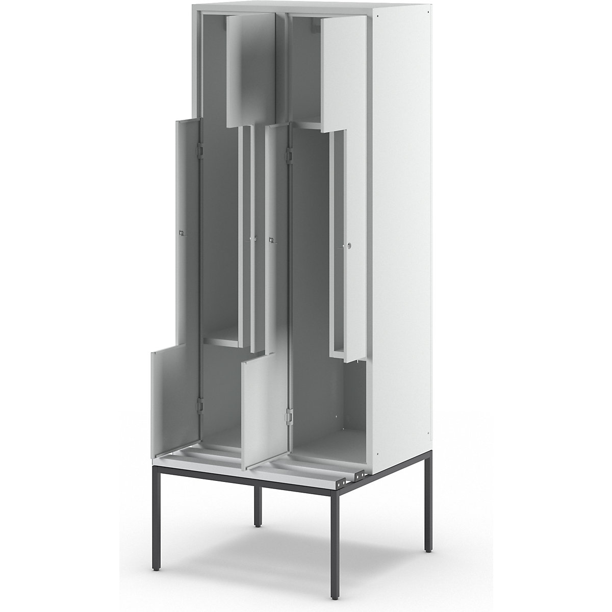 Vestiaire à portes en Z München avec banc – Wolf (Illustration du produit 7)-6