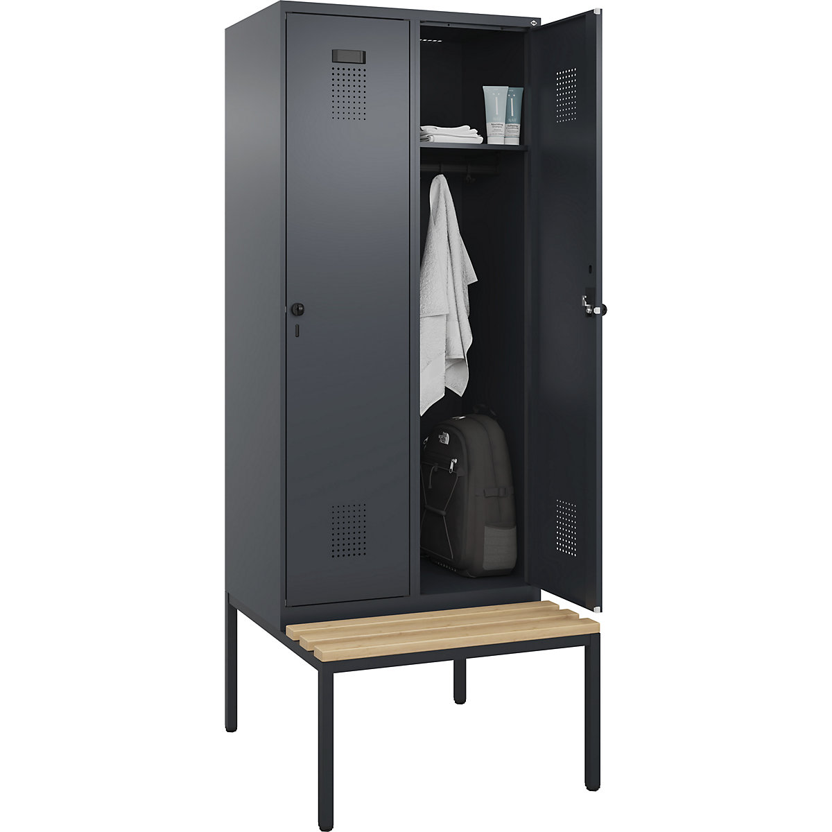 Vestiaire Evolo PLUS avec banc (Illustration du produit 2)-1