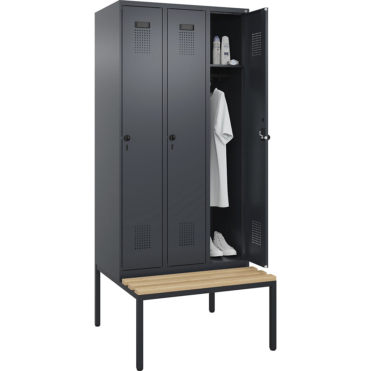 Vestiaire Evolo PLUS avec banc (Illustration du produit 2)-1