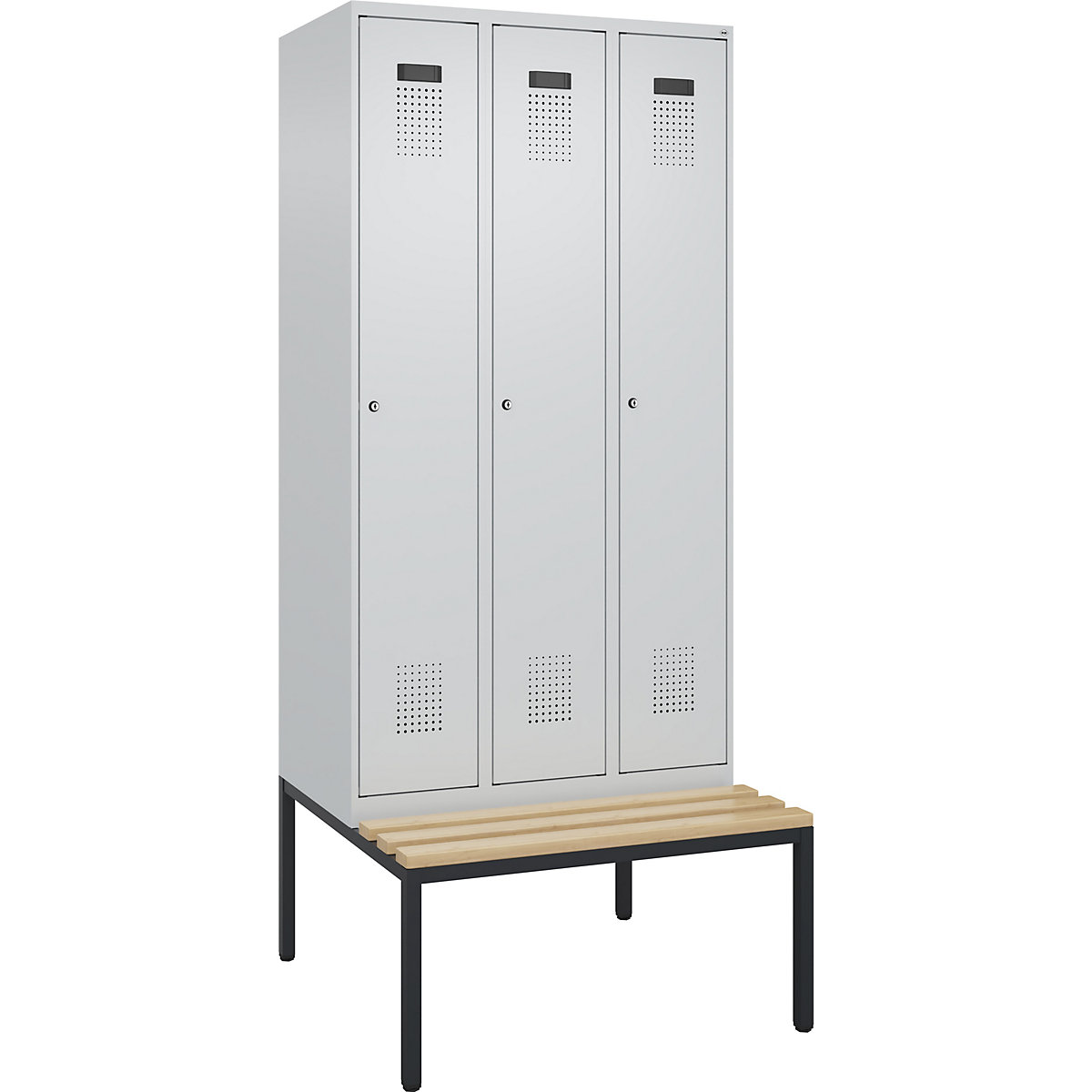 Vestiaire linge propre/linge sale Evolo PLUS avec banc, mince (Illustration du produit 2)-1