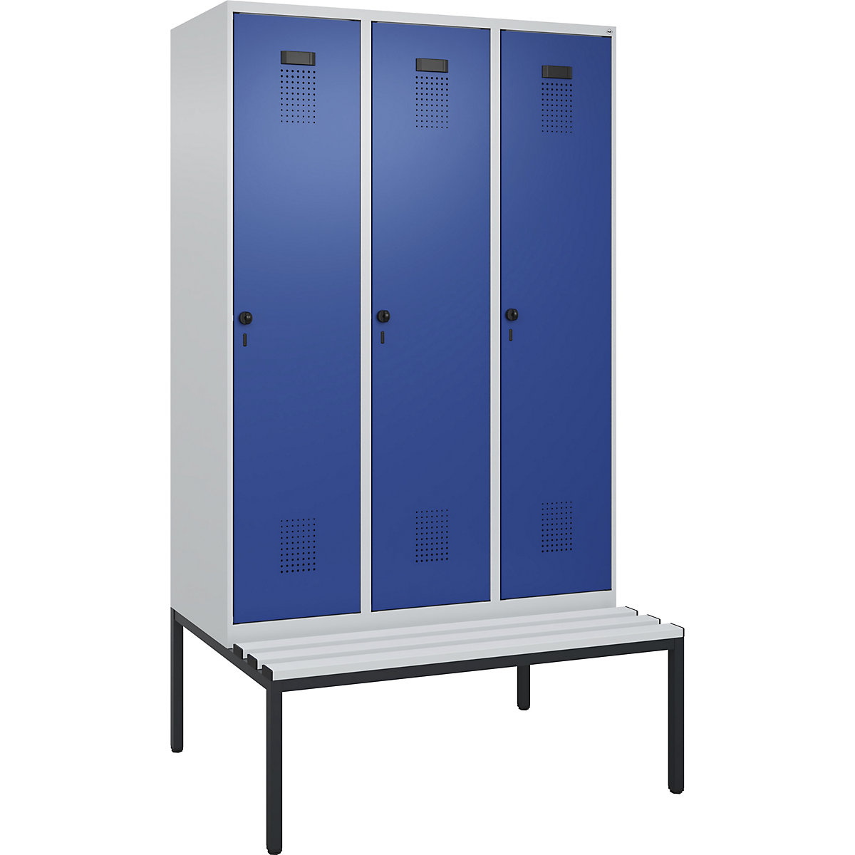 Vestiaire linge propre/linge sale Evolo PLUS avec banc, mince (Illustration du produit 2)-1