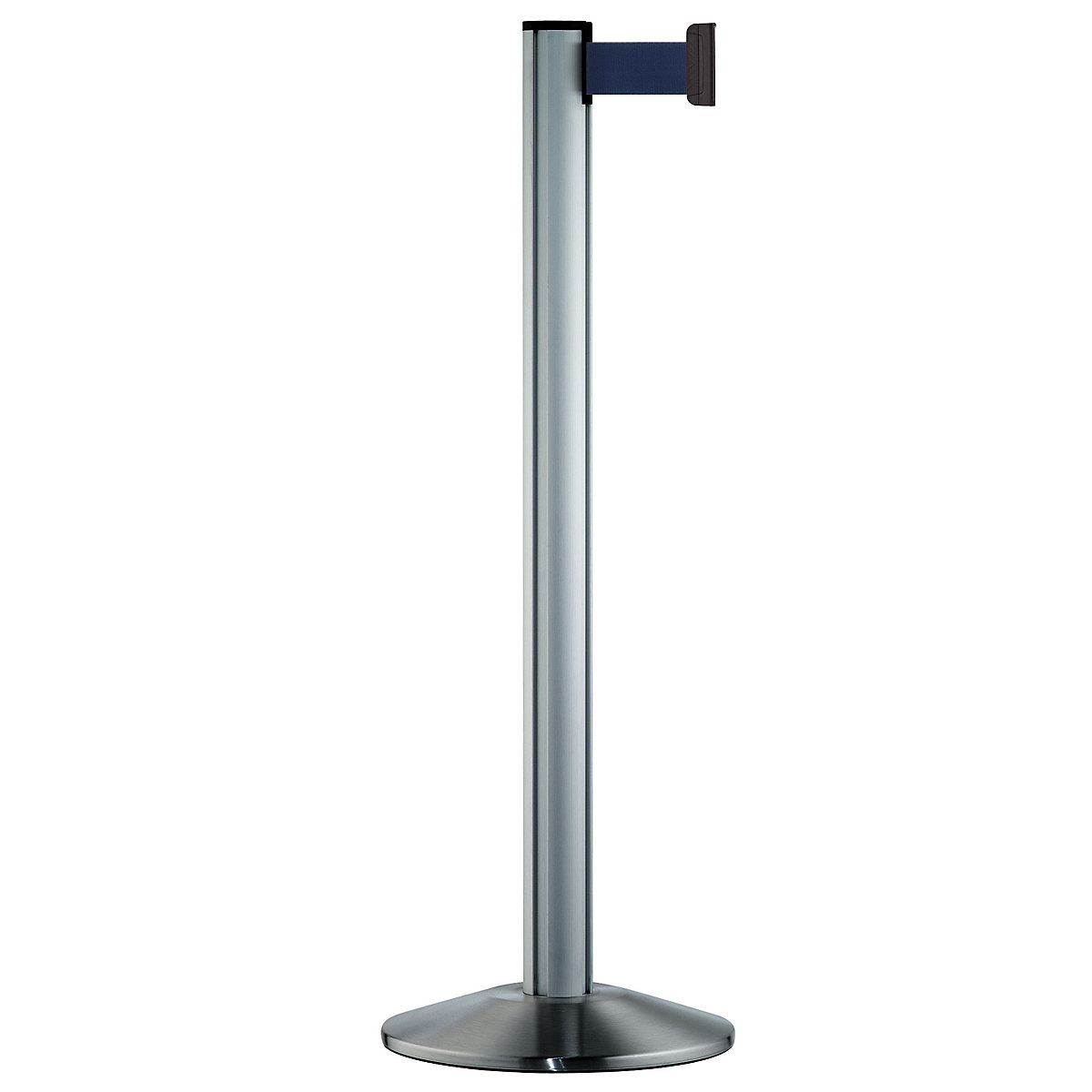 Stâlp cu cordon din aluminiu, stâlp crom periat, extragere 2300 mm, culoare cordon albastru marin-0