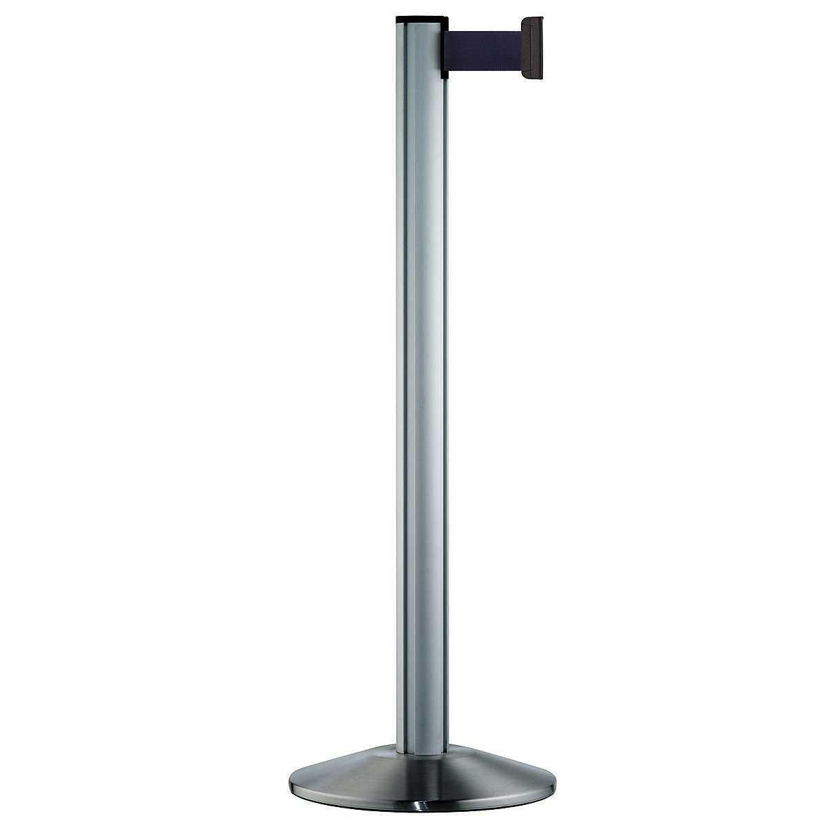 Stâlp cu cordon din aluminiu, stâlp crom periat, extragere 2300 mm, culoare cordon albastru închis-0