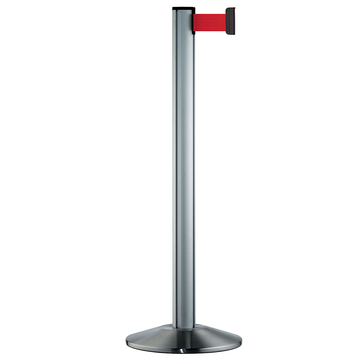 Stâlp cu cordon din aluminiu, stâlp crom periat, extragere 2300 mm, culoare cordon roșu-0