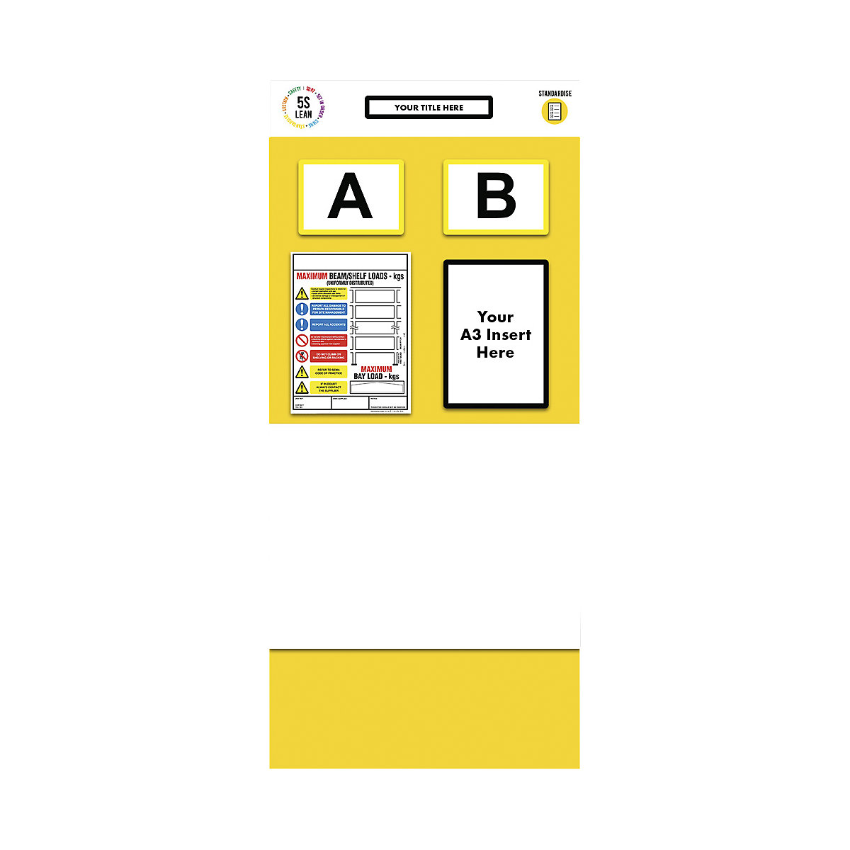 Panou de informare pentru raft, cu marcare dublă