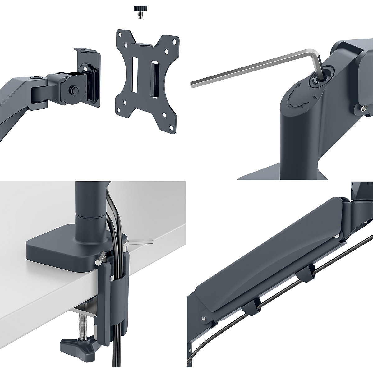 Ergo helytakarékos dupla monitortartó kar laptoptartóval – Leitz (Termék képe 5)-4