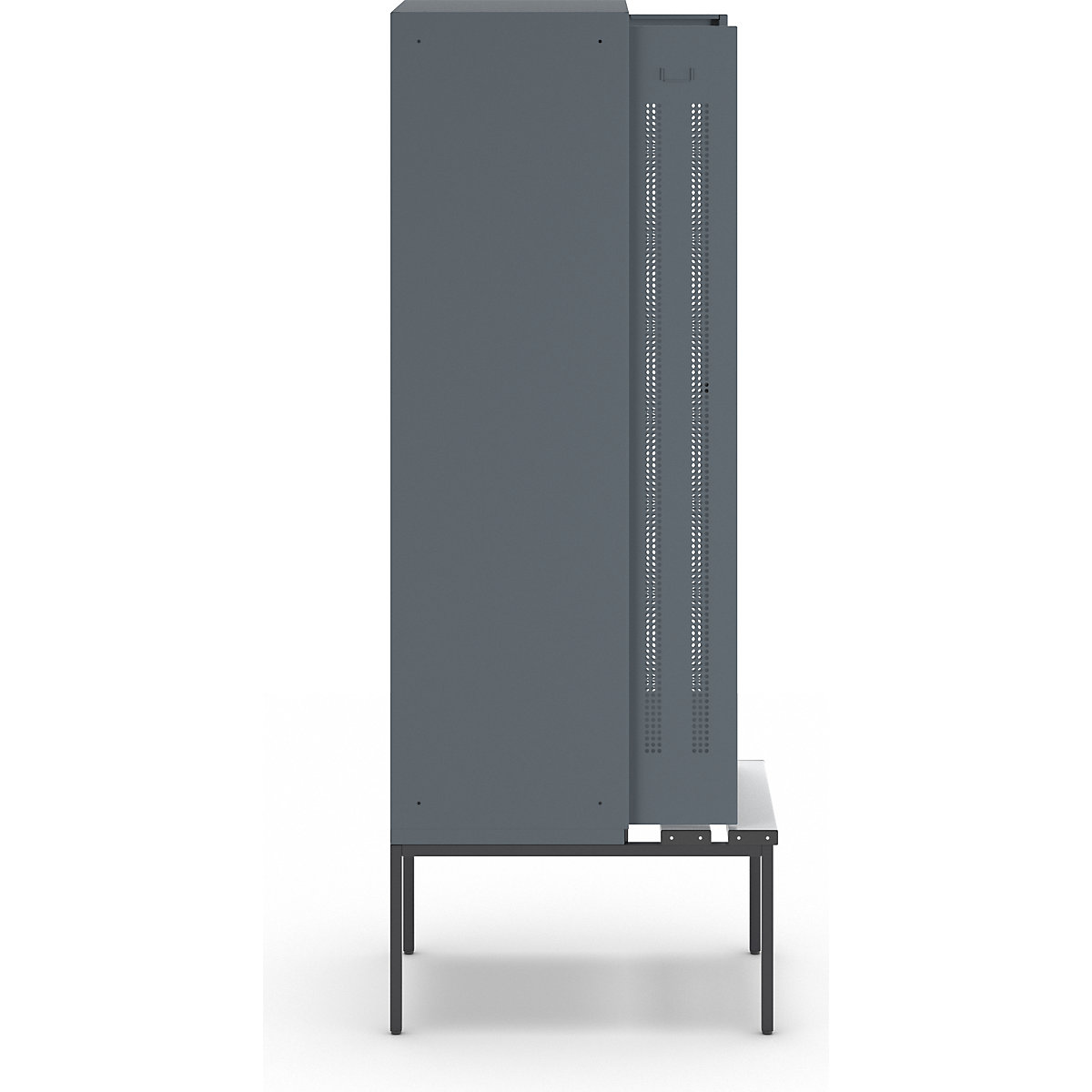 Berlin 1 öltözőszekrény utcai és munkaruházat tárolásához, paddal – Wolf (Termék képe 4)-3