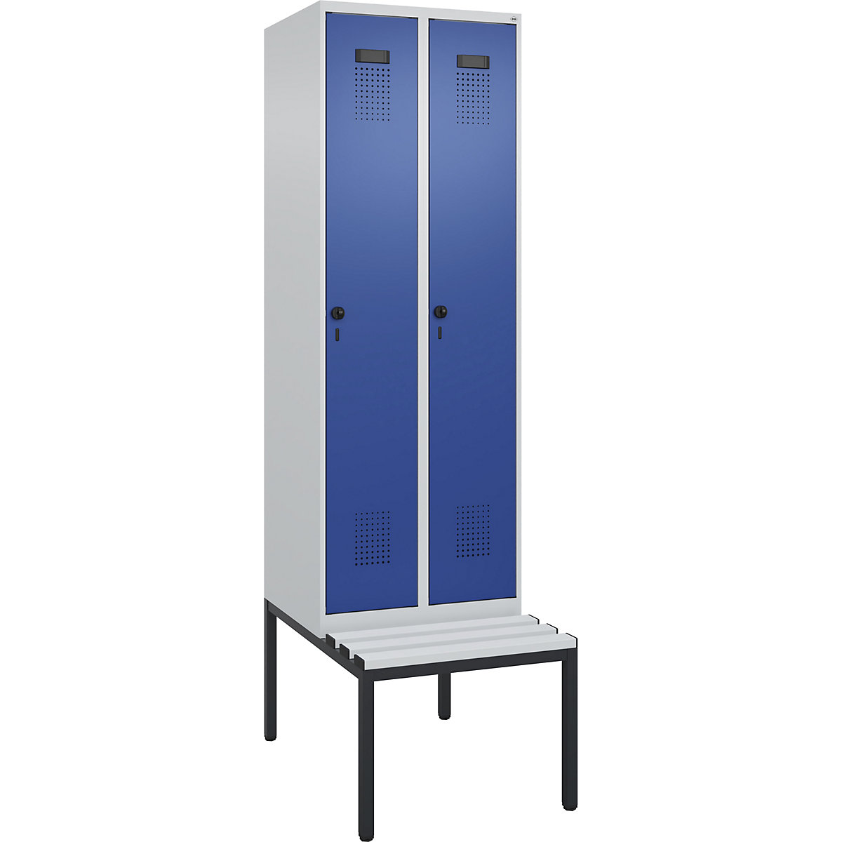 Evolo PLUS öltözőszekrény utcai és munkaruházat tárolásához, paddal, keskeny (Termék képe 2)-1