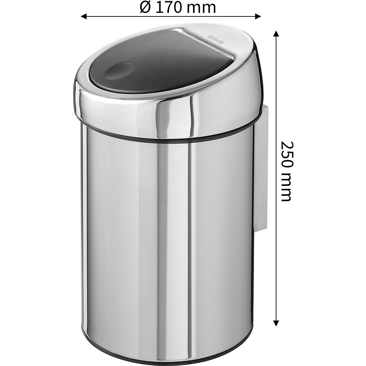 Ścienny pojemnik na odpady, stal szlachetna (Zdjęcie produktu 2)-1