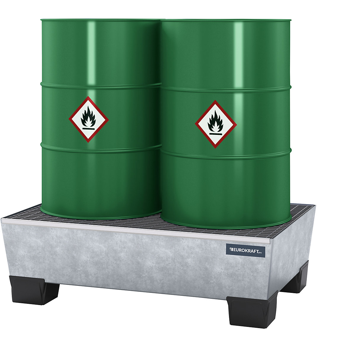 Stalowa wanna wychwytowa z nóżkami z tworzywa – eurokraft pro (Zdjęcie produktu 4)-3