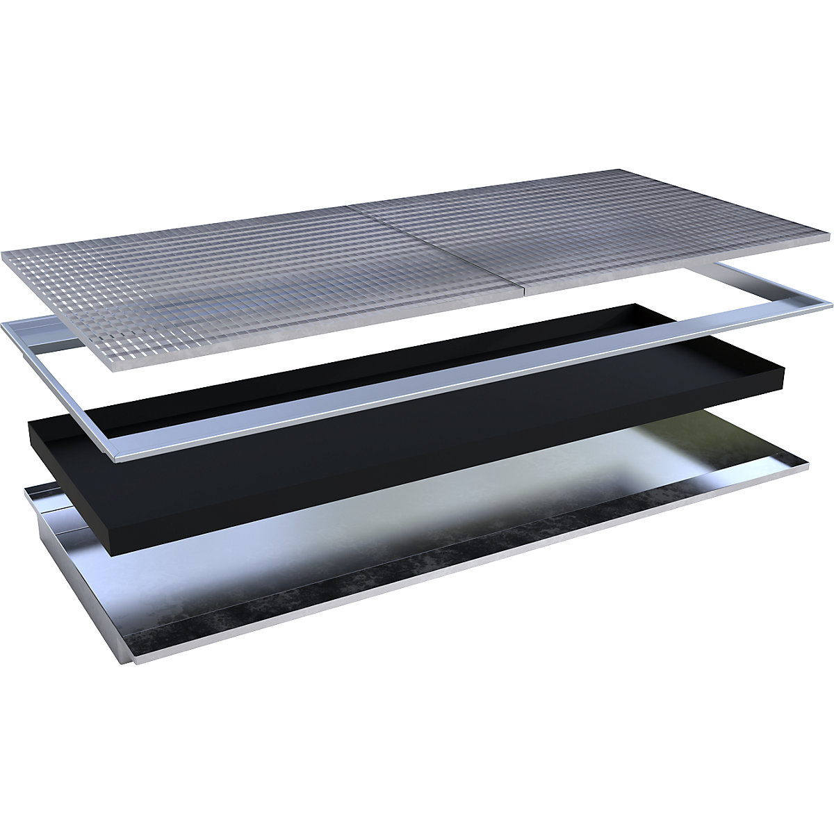 Zawieszana wanna regałowa – eurokraft pro (Zdjęcie produktu 2)-1