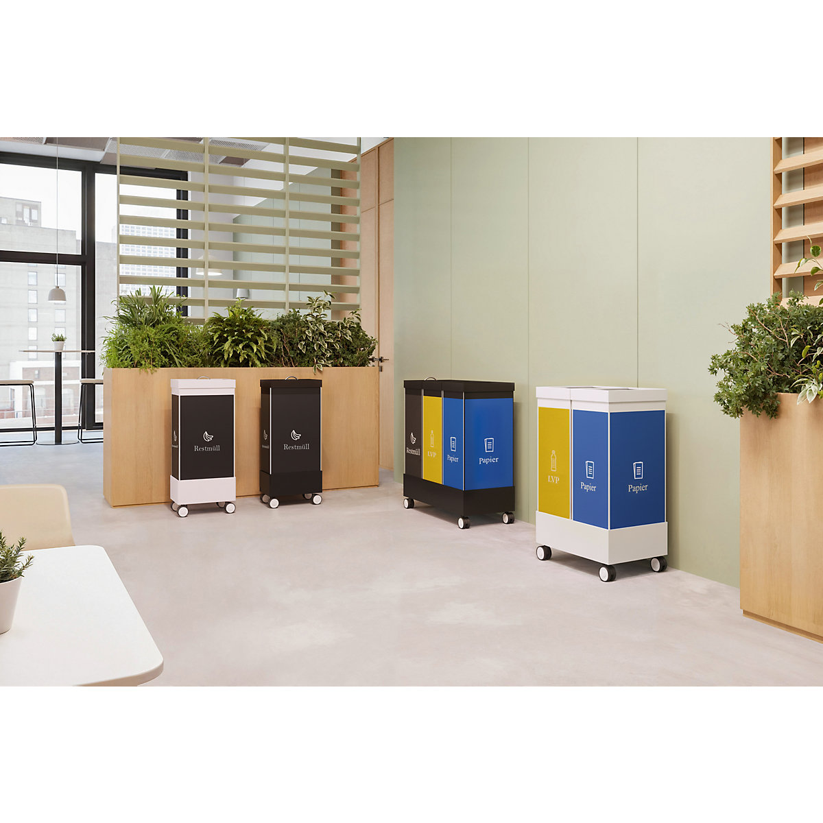 Pojemnik na surowce wtórne, tworzywo – Paperflow (Zdjęcie produktu 2)-1