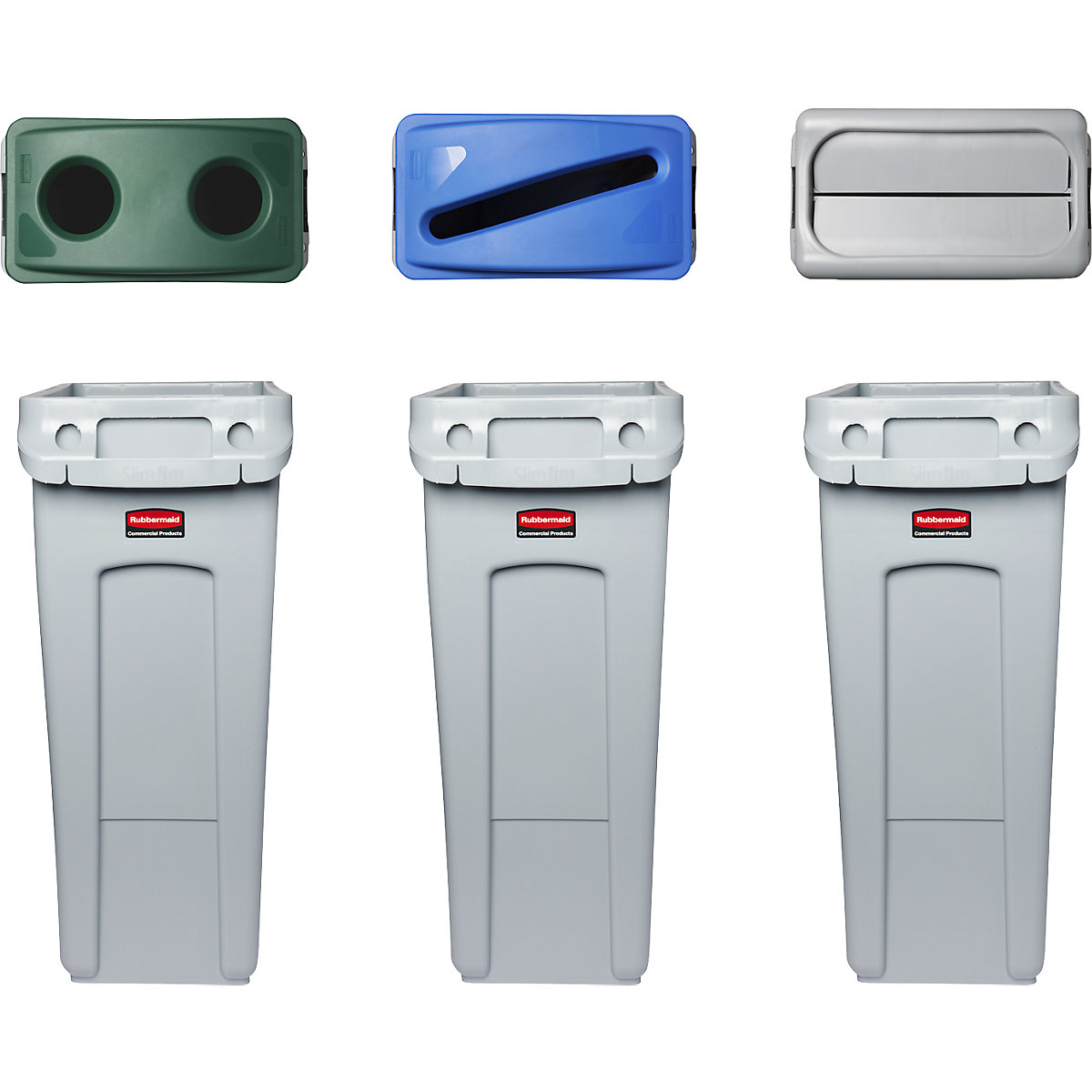 Triediaca stanica druhotných surovín, 3-dielna súprava SLIM JIM® – Rubbermaid (Zobrazenie produktu 4)-3