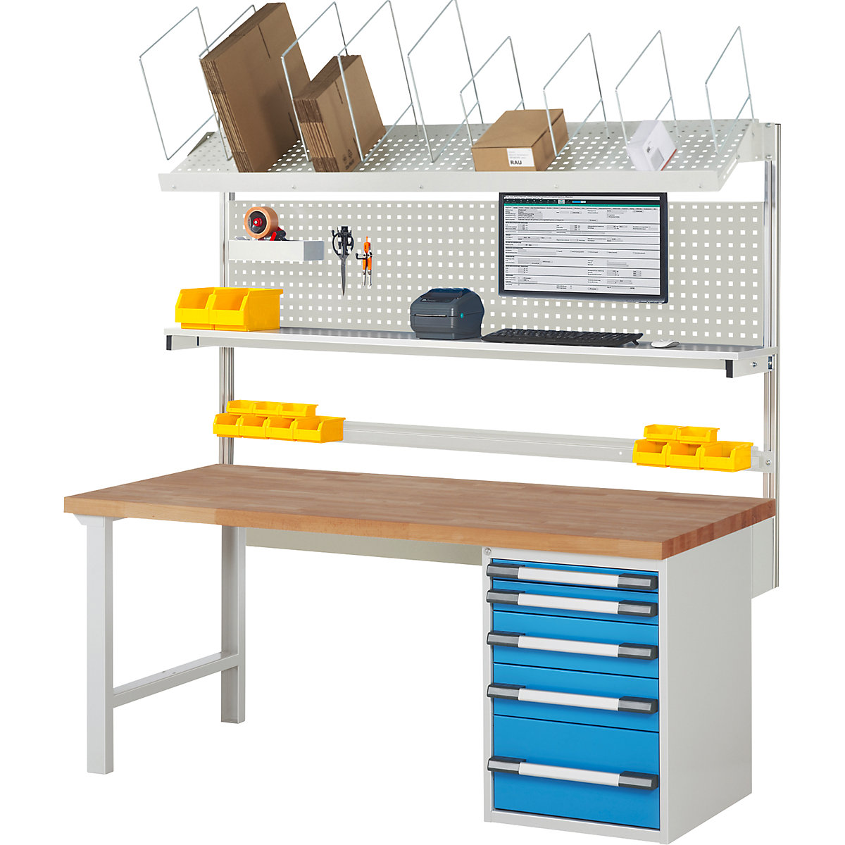 Établi avec superstructure série 7000 - eurokraft pro