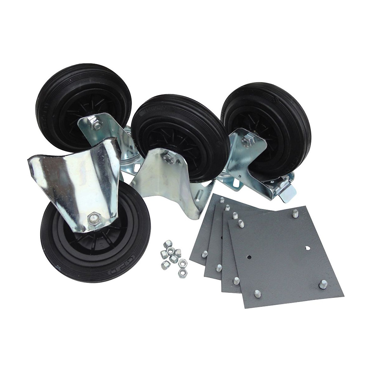 6" Castor set with fixing kit to fit security vaults