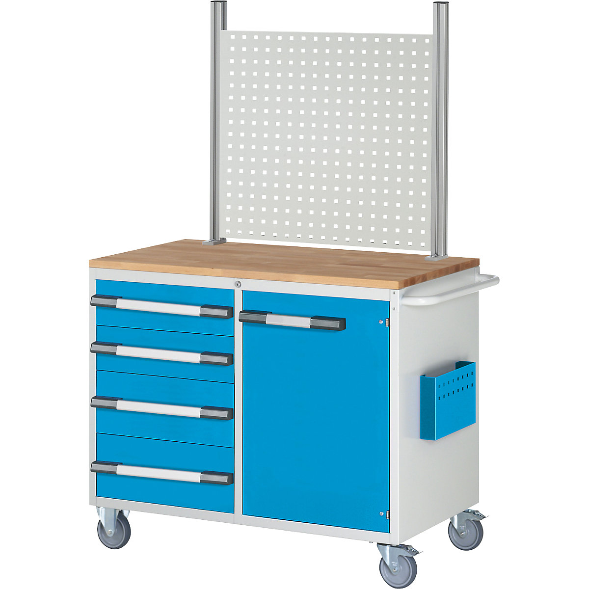 Banco da lavoro compatto, mobile - eurokraft pro