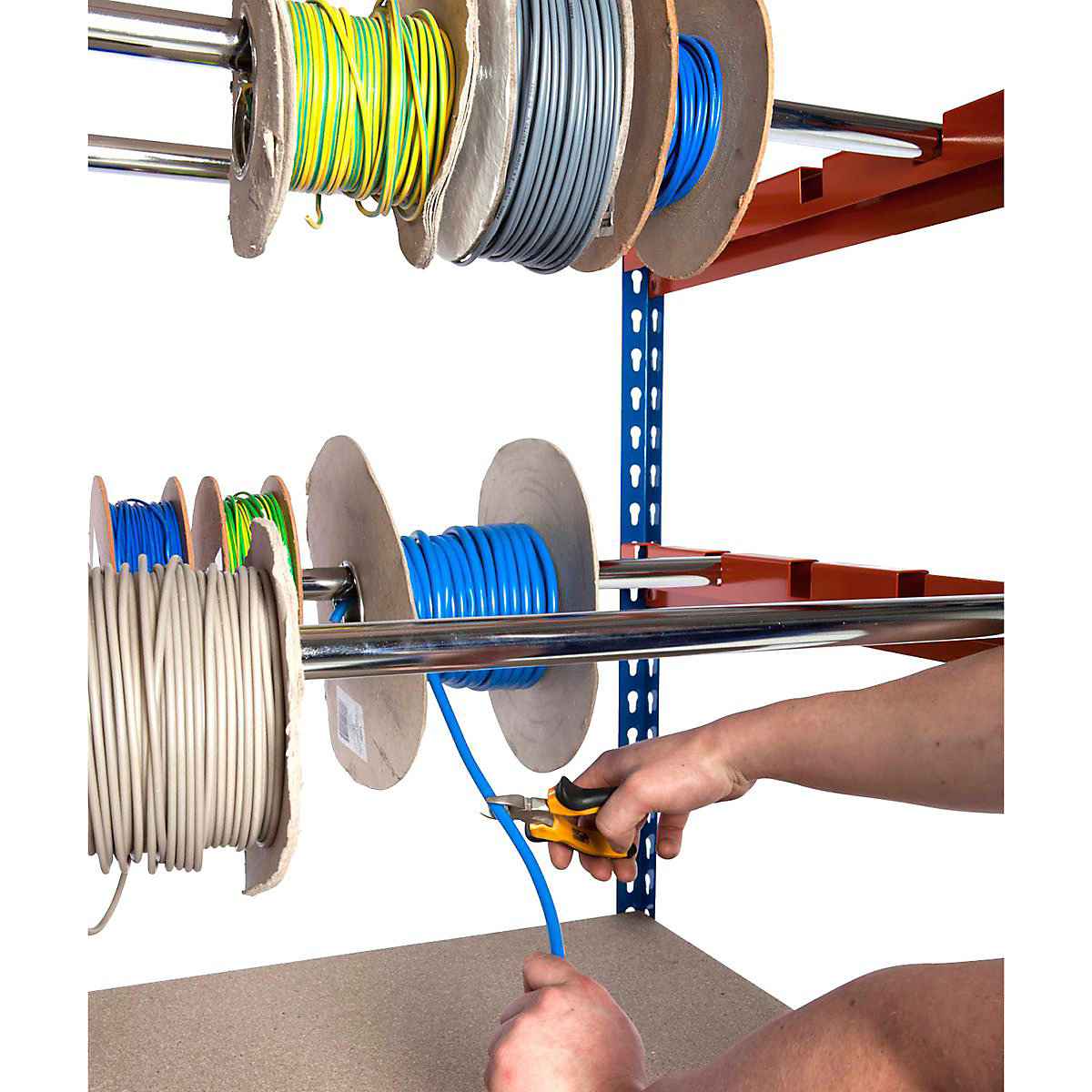 BiG340 Medium-Duty Reel Racking Extra Level, 2x Reel Bars, 915w x 610d mm
