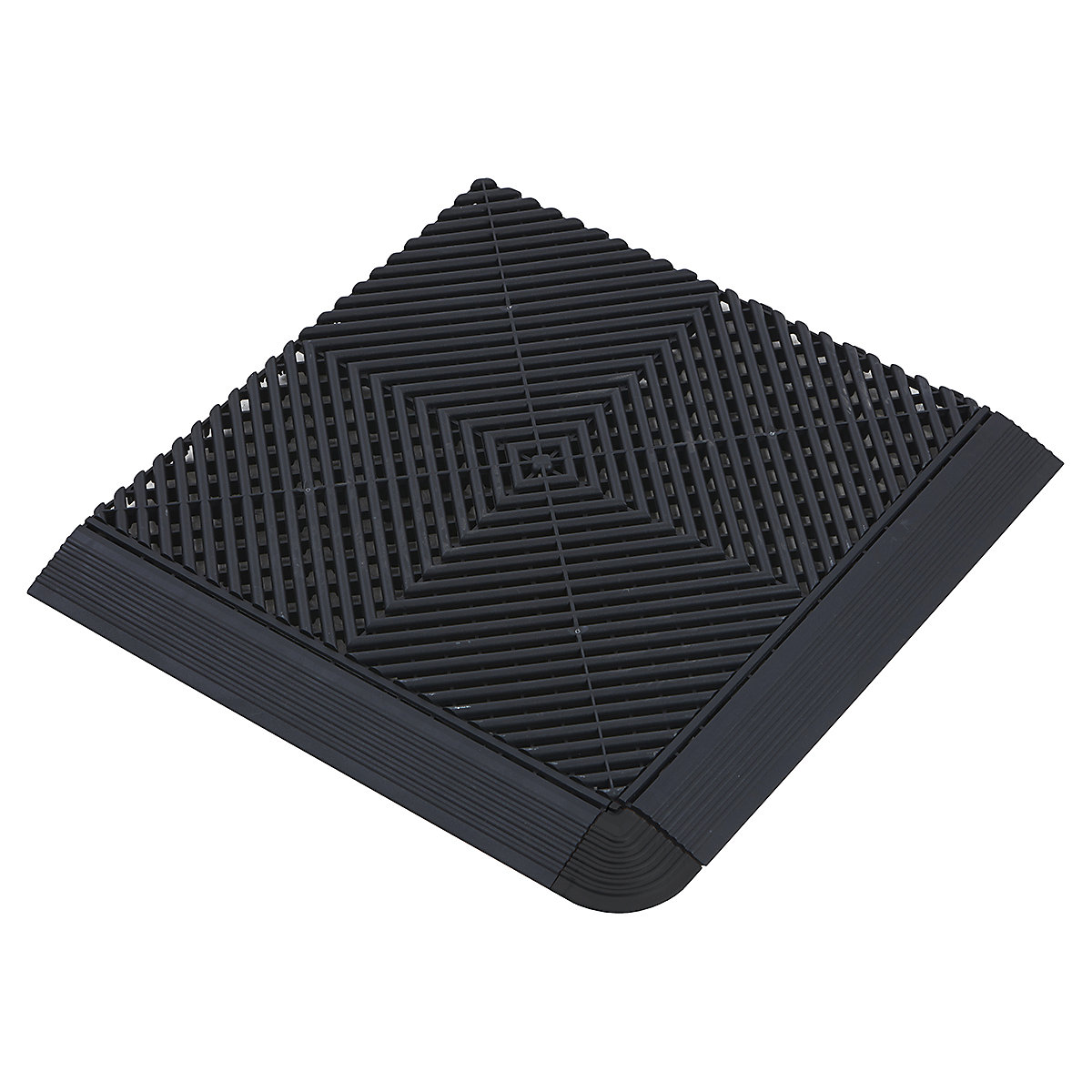BiGDUG Anti-Slip Wet Area Tile | Ramp Edge Looped | 65d x 400w x 18h mm | Jet Black (Product illustration 2)-1