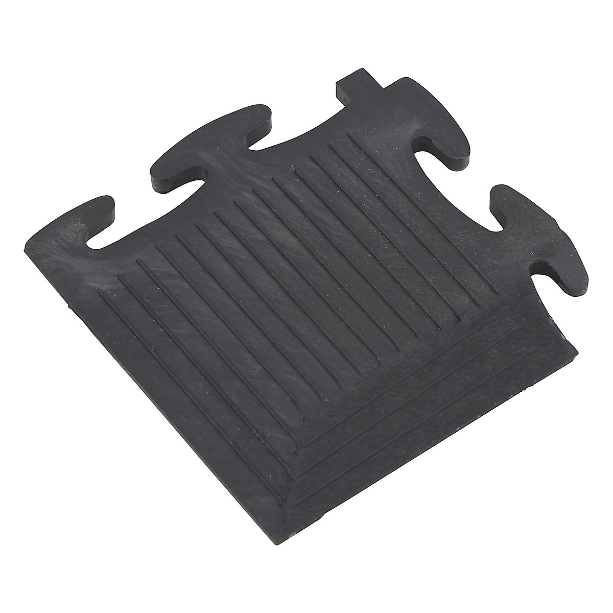 BiGDUG Heavy Industrial Vinyl Floor Tile | Corner Piece | 7h x 70w x 70d mm | Black
