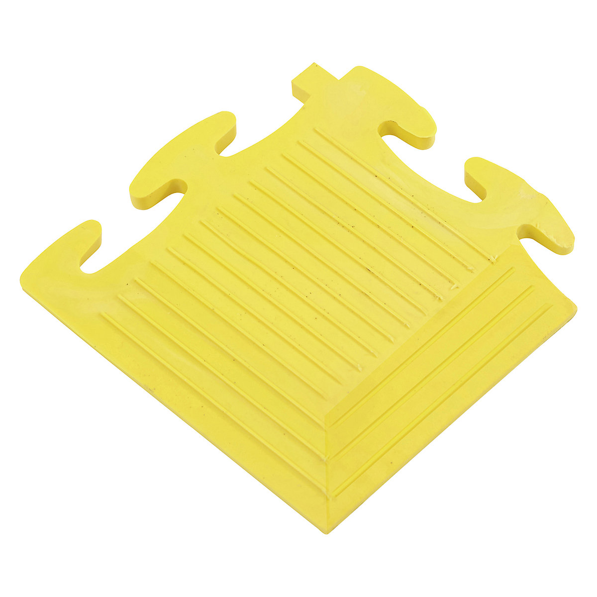 BiGDUG Heavy Industrial Vinyl Floor Tile | Corner Piece | 7h x 70w x 70d mm | Yellow