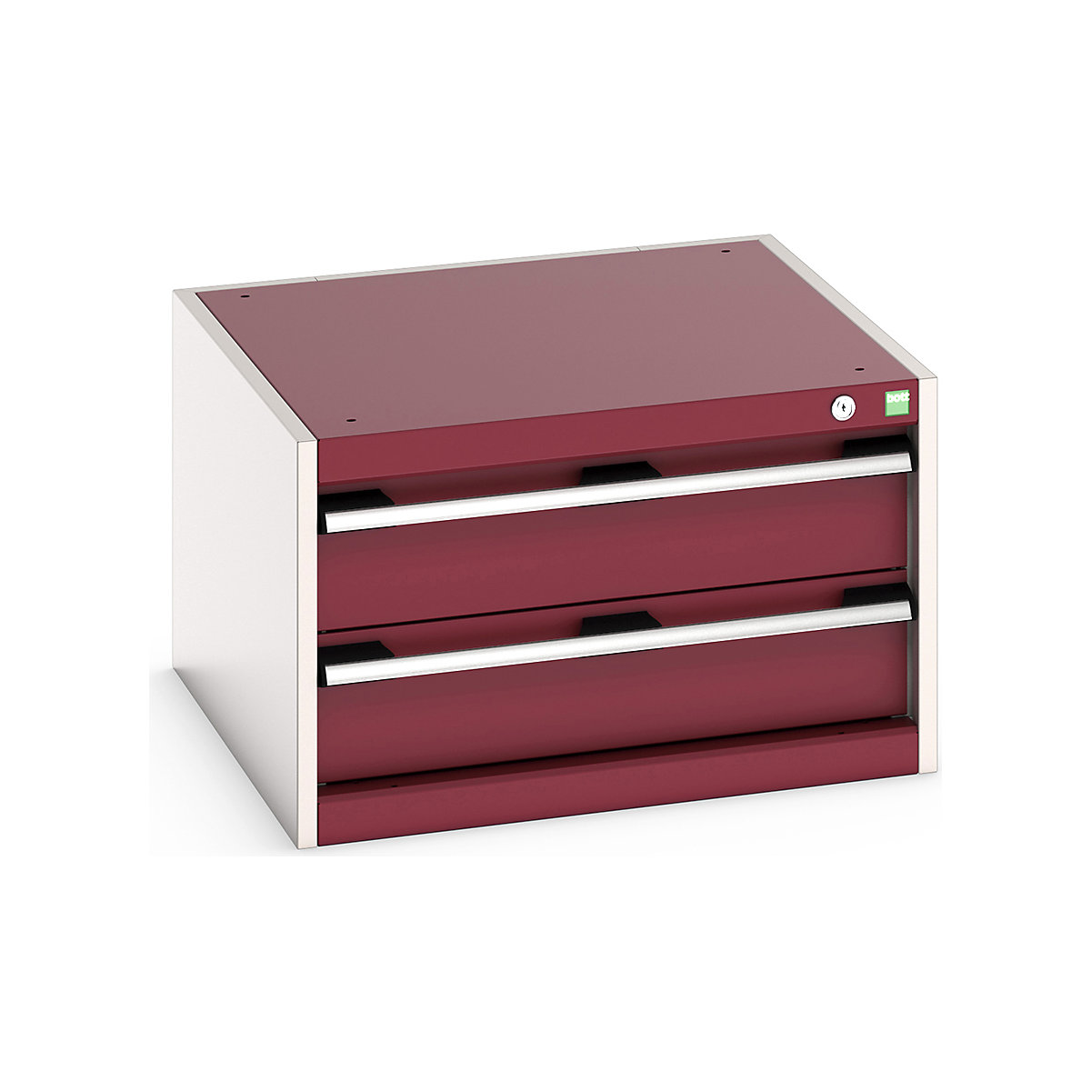 Bott Cubio Suspended Cabinets| 250 & 400mm High | Suitable for 750mm Deep Benches, Bott Cubio Suspended Cabinets| 250 & 400mm High | Suitable for 750mm Deep Benches, Bott Cubio 2 Drawer Cabinet | 400h x 650w x 650d mm | Red-0