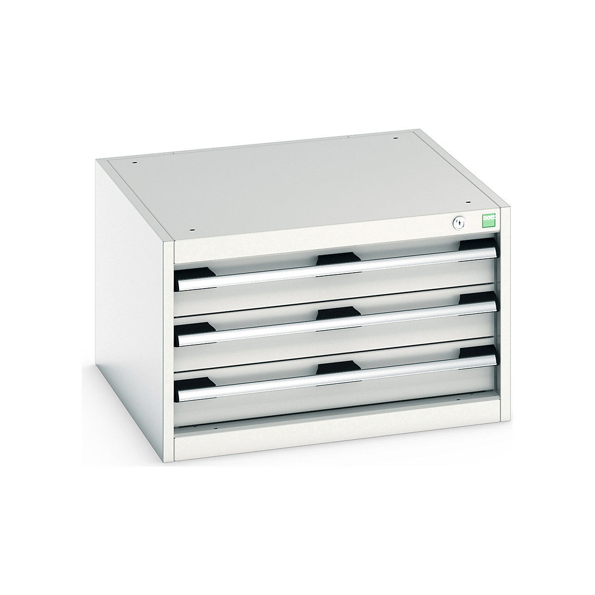 Bott Cubio Suspended Cabinets| 250 & 400mm High | Suitable for 750mm Deep Benches, Bott Cubio Suspended Cabinets| 250 & 400mm High | Suitable for 750mm Deep Benches, Bott Cubio 3 Drawer Cabinet | 400h x 650w x 650d mm | Light Grey-0