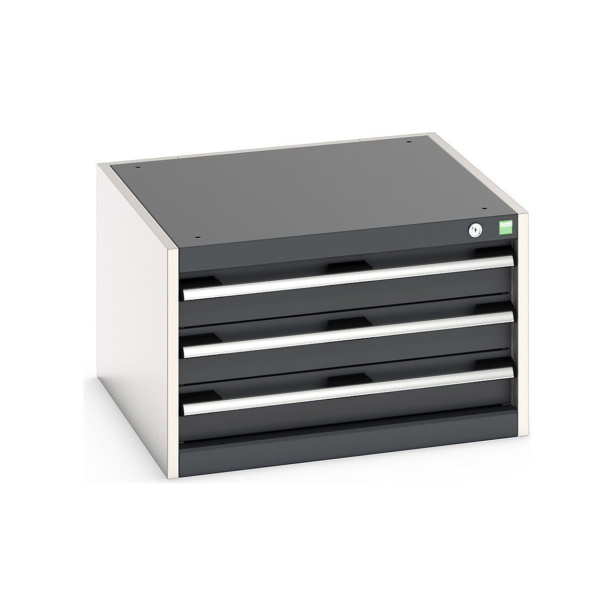 Bott Cubio Suspended Cabinets| 250 & 400mm High | Suitable for 750mm Deep Benches, Bott Cubio Suspended Cabinets| 250 & 400mm High | Suitable for 750mm Deep Benches, Bott Cubio 3 Drawer Cabinet | 400h x 650w x 650d mm | Anthracite Grey-0