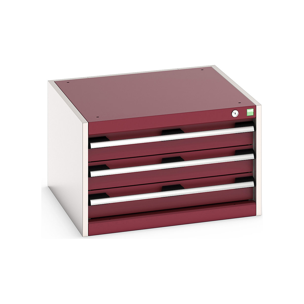 Bott Cubio Suspended Cabinets| 250 & 400mm High | Suitable for 750mm Deep Benches, Bott Cubio Suspended Cabinets| 250 & 400mm High | Suitable for 750mm Deep Benches, Bott Cubio 3 Drawer Cabinet | 400h x 650w x 650d mm | Red-0
