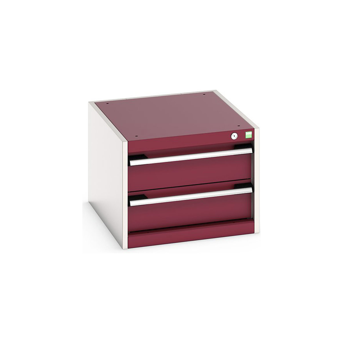 Bott Cubio Suspended Cabinets| 250 & 400mm High | Suitable for 750mm Deep Benches, Bott Cubio Suspended Cabinets| 250 & 400mm High | Suitable for 750mm Deep Benches, Bott Cubio 2 Drawer Cabinet | 400h x 525w x 650d mm | Red-0