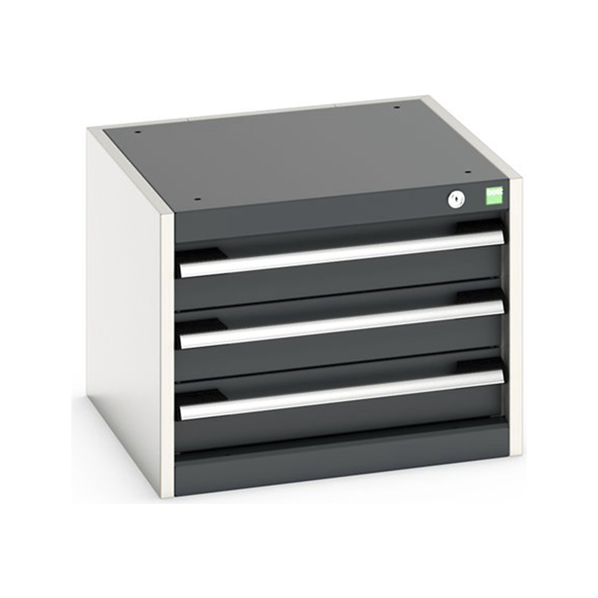 Bott Cubio Suspended Cabinets| 250 & 400mm High | Suitable for 750mm Deep Benches, Bott Cubio Suspended Cabinets| 250 & 400mm High | Suitable for 750mm Deep Benches, Bott Cubio 3 Drawer Cabinet | 400h x 525w x 525d mm | Dark Grey-0