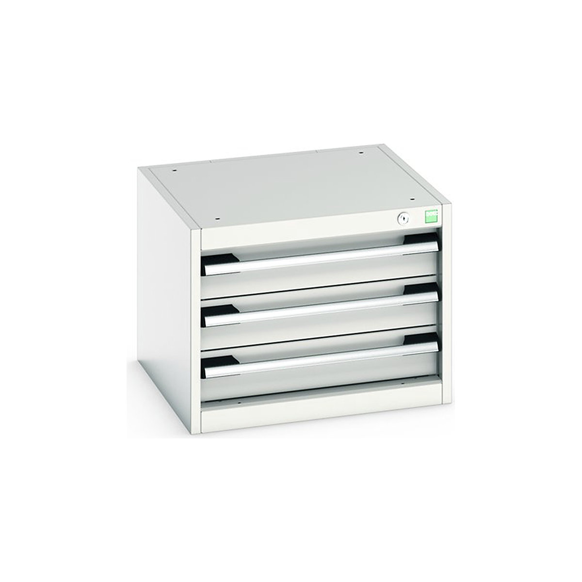 Bott Cubio Suspended Cabinets| 250 & 400mm High | Suitable for 750mm Deep Benches, Bott Cubio Suspended Cabinets| 250 & 400mm High | Suitable for 750mm Deep Benches, Bott Cubio 3 Drawer Cabinet | 400h x 525w x 525d mm | Light Grey-0